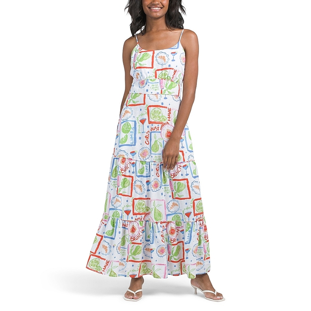 Cynthia Rowley Linen Blend Maxi Dress